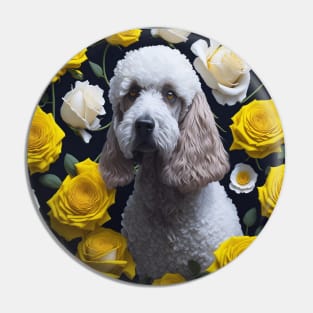 Standard poodle yellow roses 2 Pin