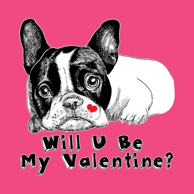 French bulldog on Valentine's day by VicaVeresk