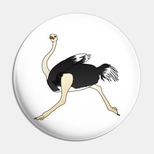 Ostrich running movement Pin