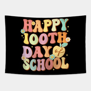 Groovy Happy 100th Day of School Cute Students Kids Teachers Tapestry