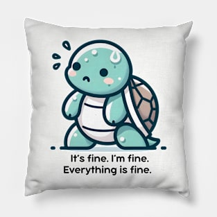 Sweaty Sprinter Turtle - Cute Workout Motivation Pillow