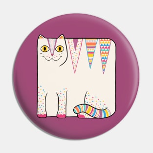 White Loaf Cat Pin