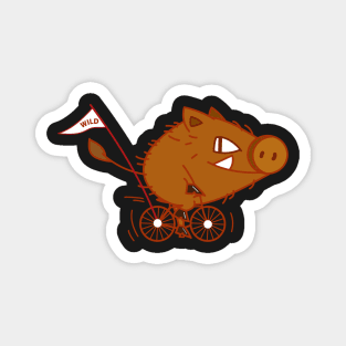 Funny boar rides a bicycle Magnet