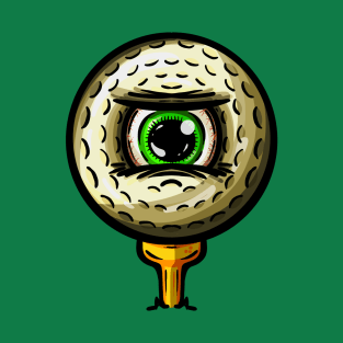 Golf Golfers Eye Ball Cartoon Character T-Shirt