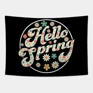 Hello Spring Trendy Easter Daisy Flower Cute Floral Pattern Tapestry