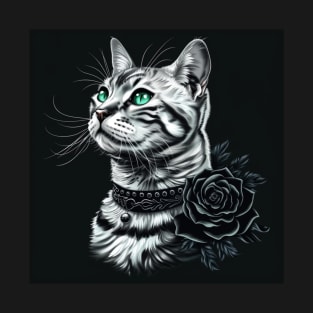 Bengal Cat And Rose T-Shirt