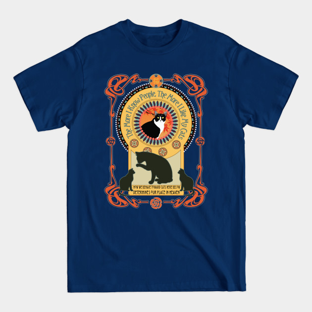 Disover Cats - Art Nouveau Design - T-Shirt