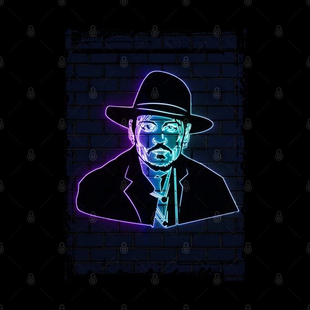 Johnny Depp neon art by PrintstaBee