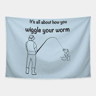 Wiggle your Worm (black) Tapestry