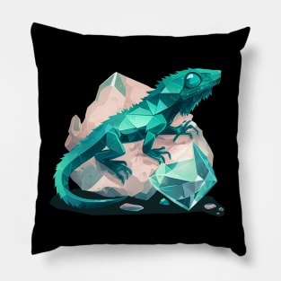 Green Crystal Lizard Pillow