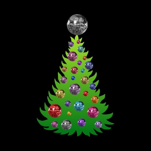 Colorful 1970s Disco Ornament Christmas Tree by Art by Deborah Camp