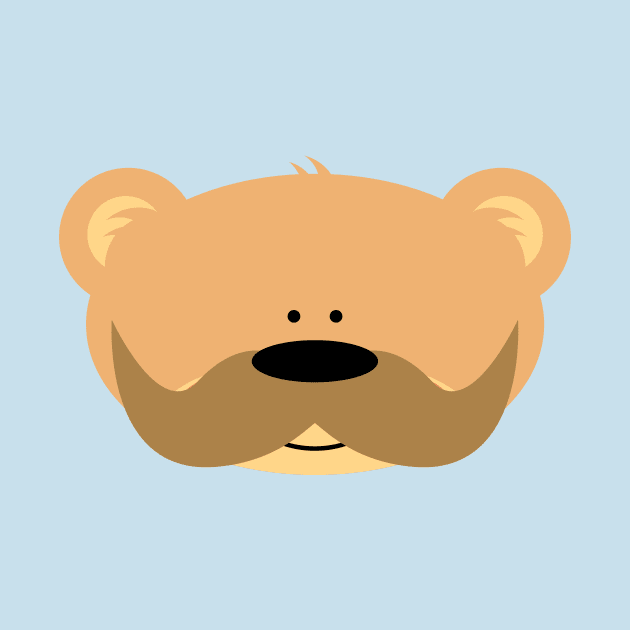 Teddy bear with mustache by schlag.art