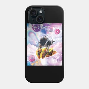 Space Panda Riding Cow Unicorn - Taco & Donut Phone Case