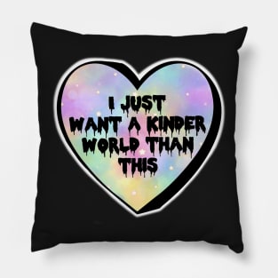 I Just Want A Kinder World Than This Rainbow Sky Star Candy Heart Pillow