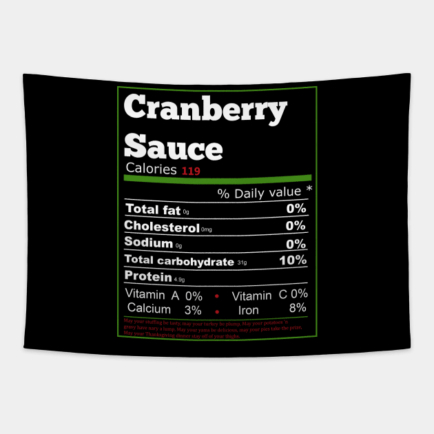 Cranberry Sauce Nutrition Thanksgiving Tapestry by Flipodesigner