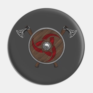 Viking Shield & Axes red Pin