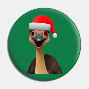 Santas Aussie Helper - Cute Christmas Emu Pin