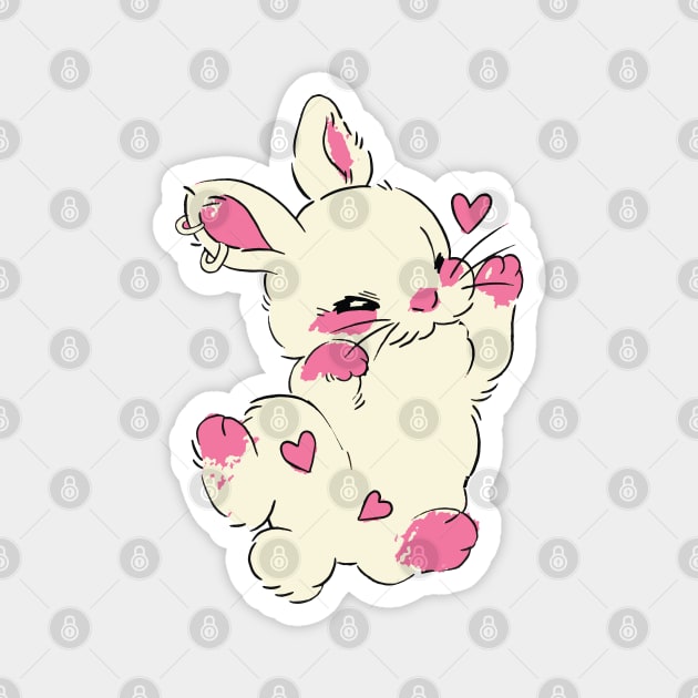 cute lazy baby funny bunny Magnet by lazykitty