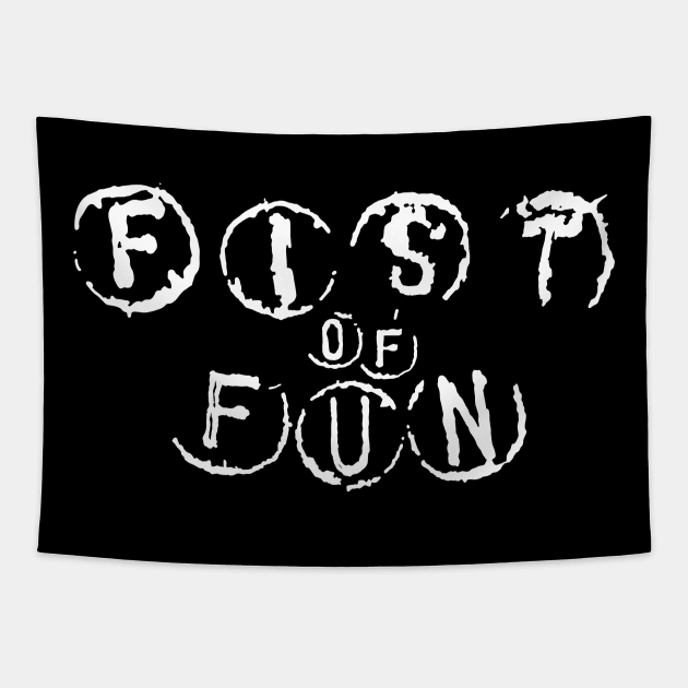 Fist Of Fun (monochrome) Tapestry by Stupiditee