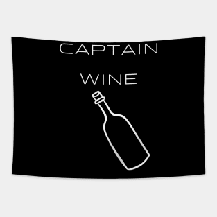 Captain Wine Typography White Design Tapestry