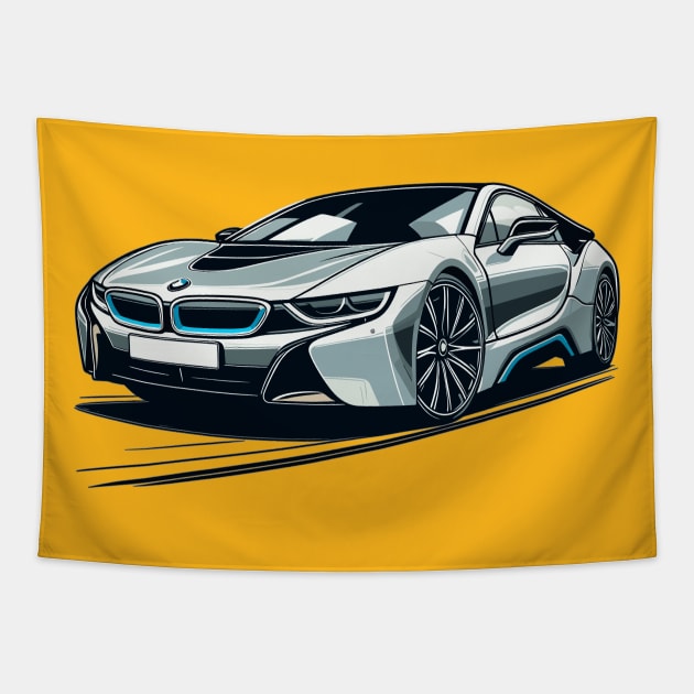 BMW i8 Tapestry by Vehicles-Art