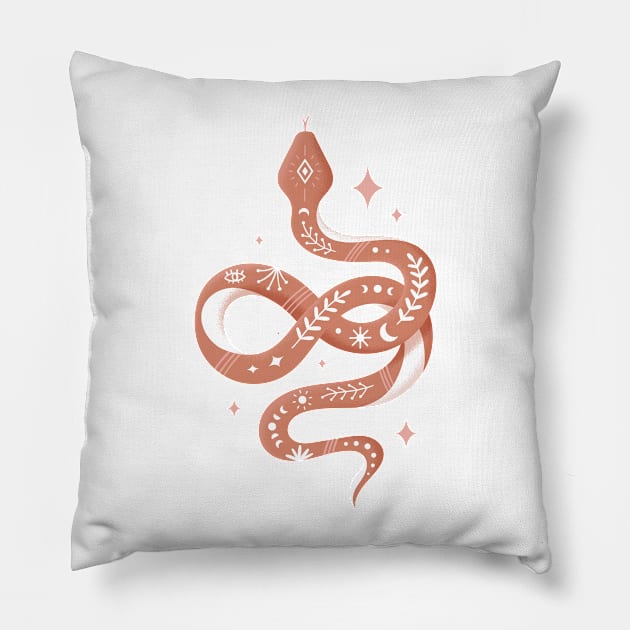 Snake - Pink Pillow by paulineberger