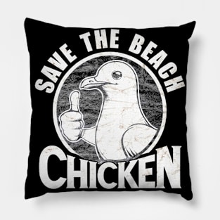 Save The Beach Chicken Pillow