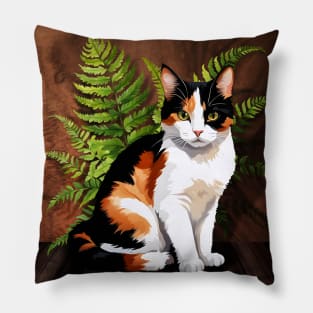 Portrait Of A Calico Cat Pillow