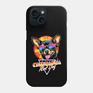 Retro Wave Chihuahua Hot Dog Shirt Phone Case