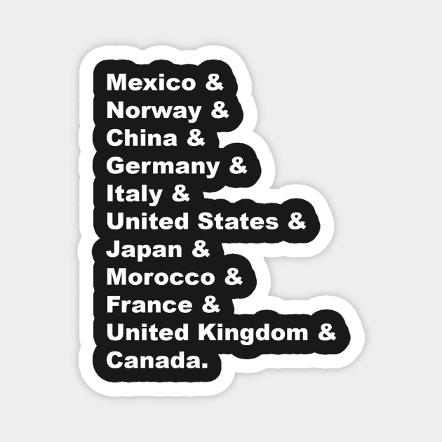 World Showcase Countries Magnet by ParkShark