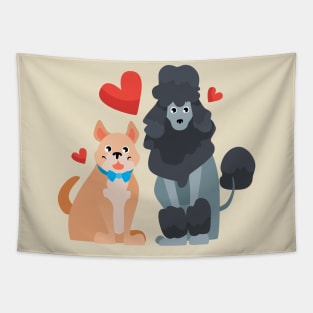 Dogs Lovely Couple Tapestry