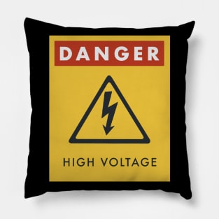 Warning High Voltage Sign Danger Pillow