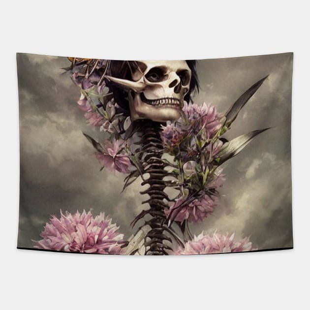 Bones and Botany Tapestry by levelsart