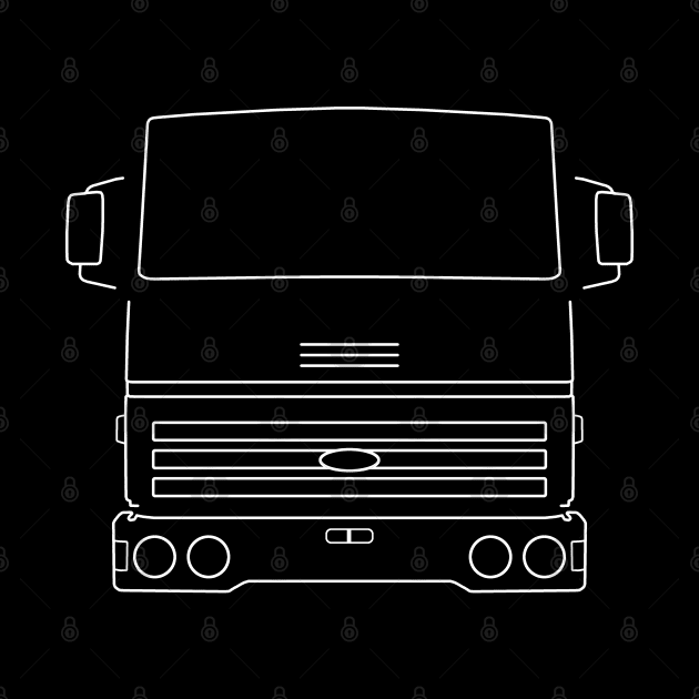 Ford Transcontinental classic truck white outline graphic by soitwouldseem