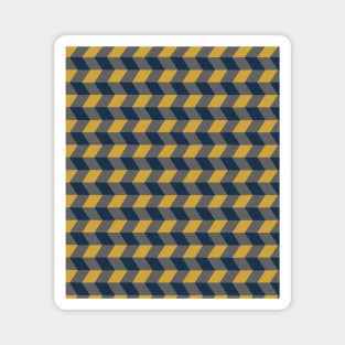 Chevron Pattern in blue, grey and yellow Magnet