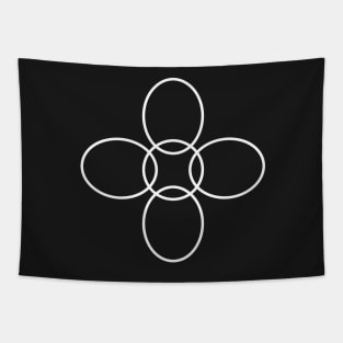 Flower Circle (Black Velvet) Tapestry