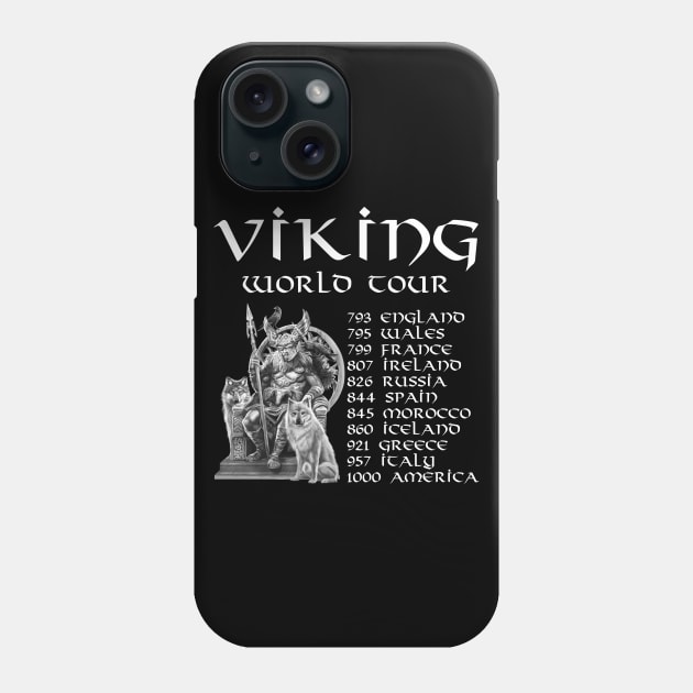 Viking World Tour Pagan Norse Scandinavian Medieval History Phone Case by Styr Designs