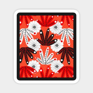 Festive floral ornament in red Magnet