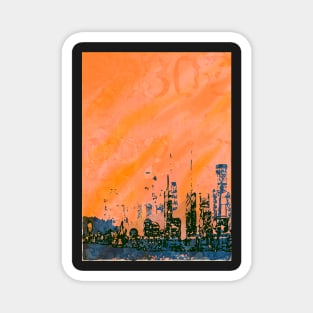 Orange and blue abstract Magnet