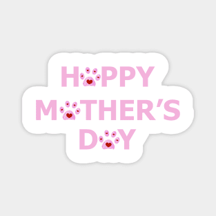 Happy Mother's day text with doodle paw prints Magnet