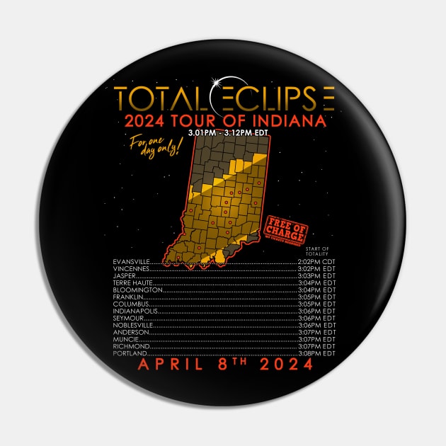 Total Solar Eclipse 2024 Tour of Indiana Pin by NerdShizzle