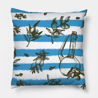Olives - Mediterranean pattern Pillow