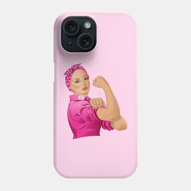 Rosie the Riveter Breast Cancer Awareness Phone Case by sifis