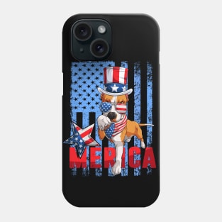 Merica pitbull 4th of July ,Funny 4th of July Lover Phone Case