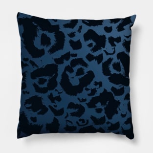 Leopard Print Dark Blue Ombre Pillow