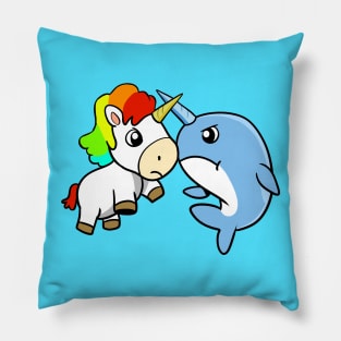 Unicorn Narwhal Sword Fight Pillow