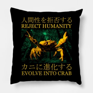 Evolve into Crab Japanese Vintage Pillow