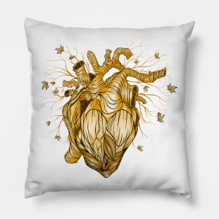 Golden Heart Pillow