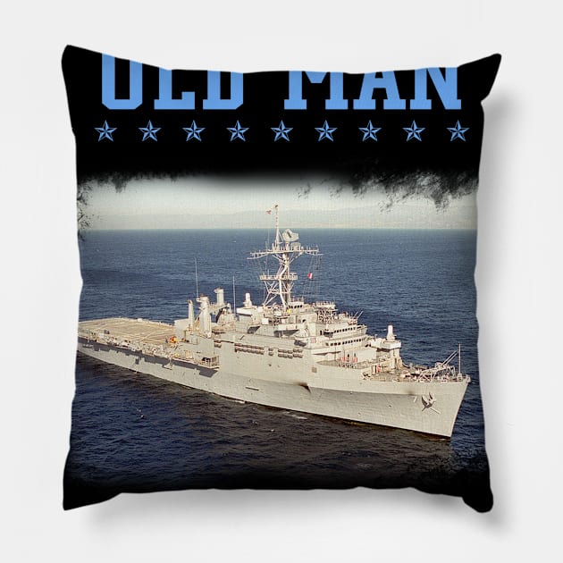 USS Cleveland LPD-7 Veterans Day Christmas Gift Pillow by gussiemc