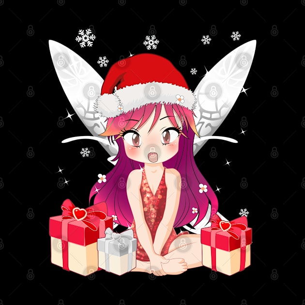 Cute Magical  Fairy With Red Christmas Hat by TheBeardComic